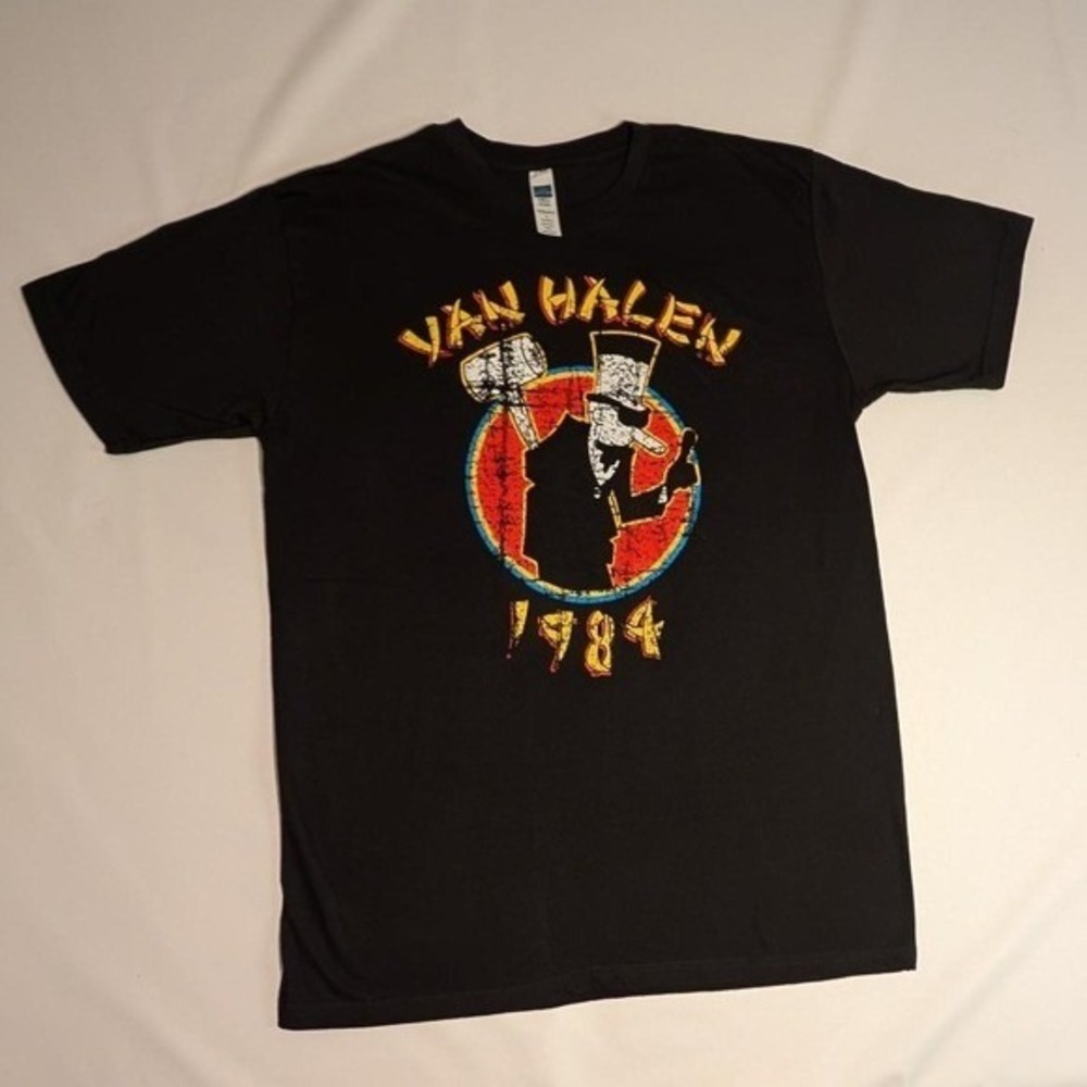 Van Halen 1984 Graphic Band T-Shirt Black Size Large Rock Music Tee